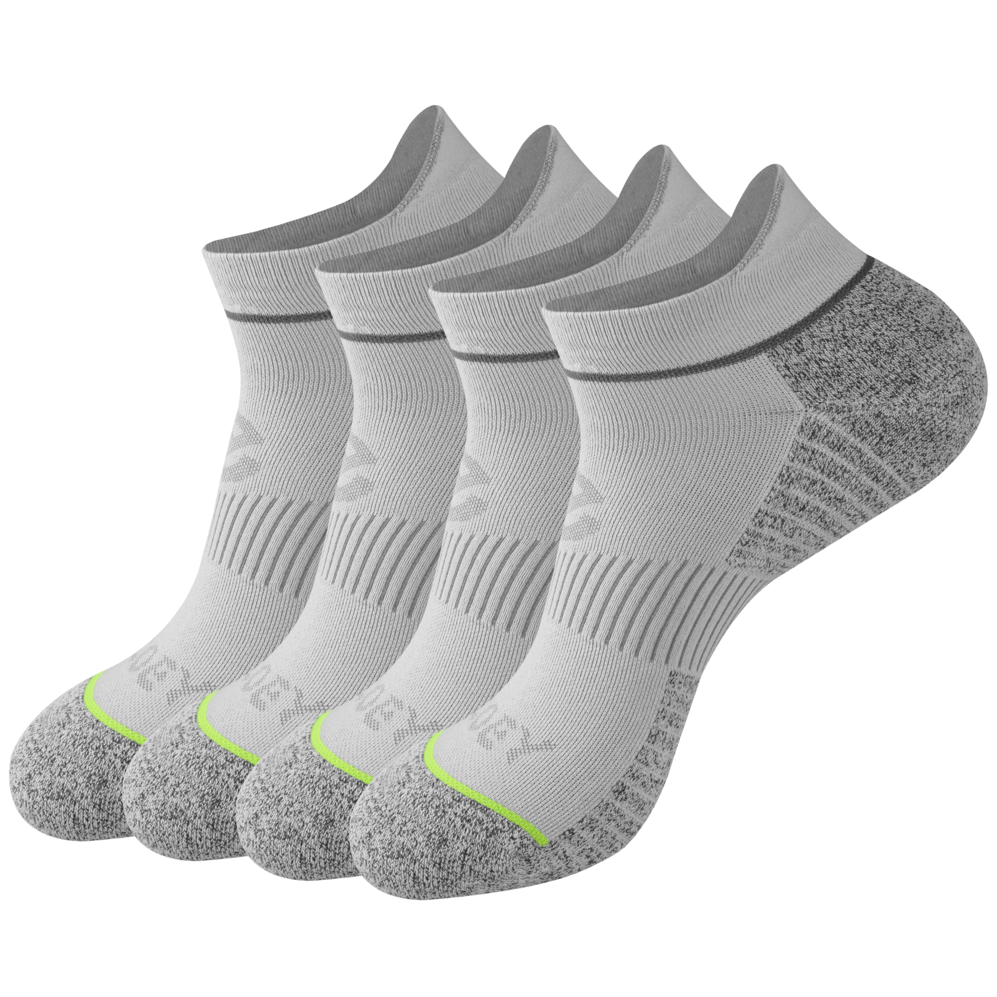ECOEY 4 pairs of men's and women's ankle running socks, cushioned lightweight sports socks