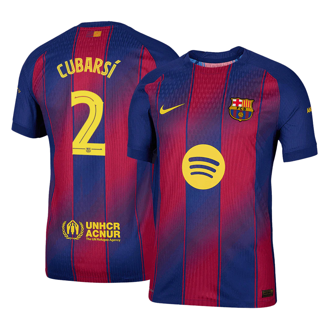 CUBARSÍ #2 Barcelona Home Player Version Soccer Jersey 2025/26 - UCL