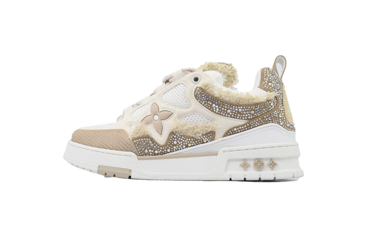 Pkkicks God Batch Louis Vuitton Skate Horse Hair Apricot Diamond