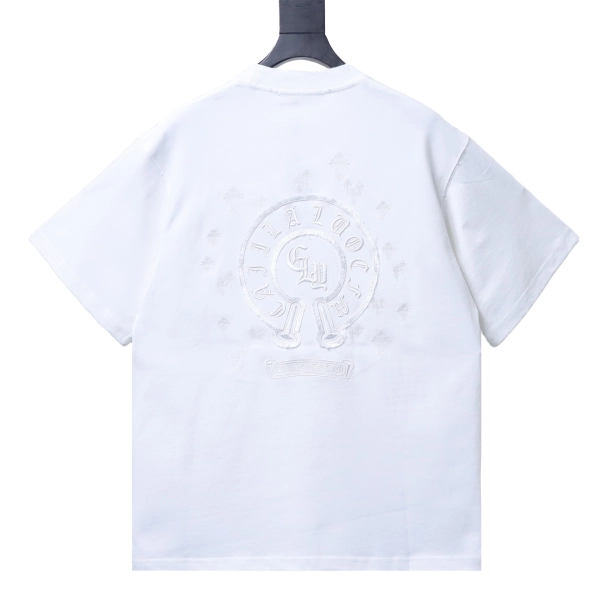 Chrome Hearts Sanskrit Cross Embroidery Crew Neck T-Shirt white