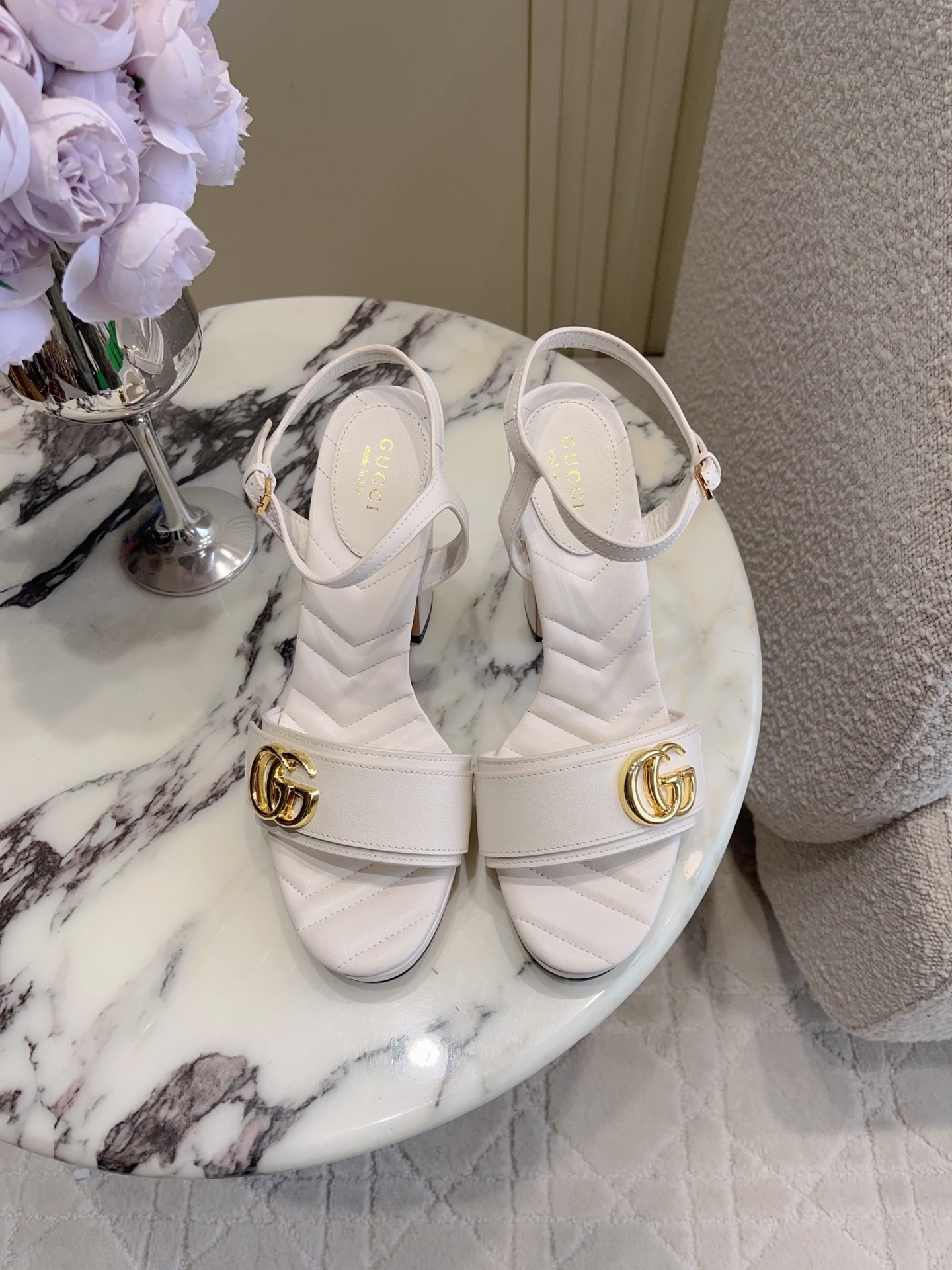 Guc New Horsebit High Heel Sandals