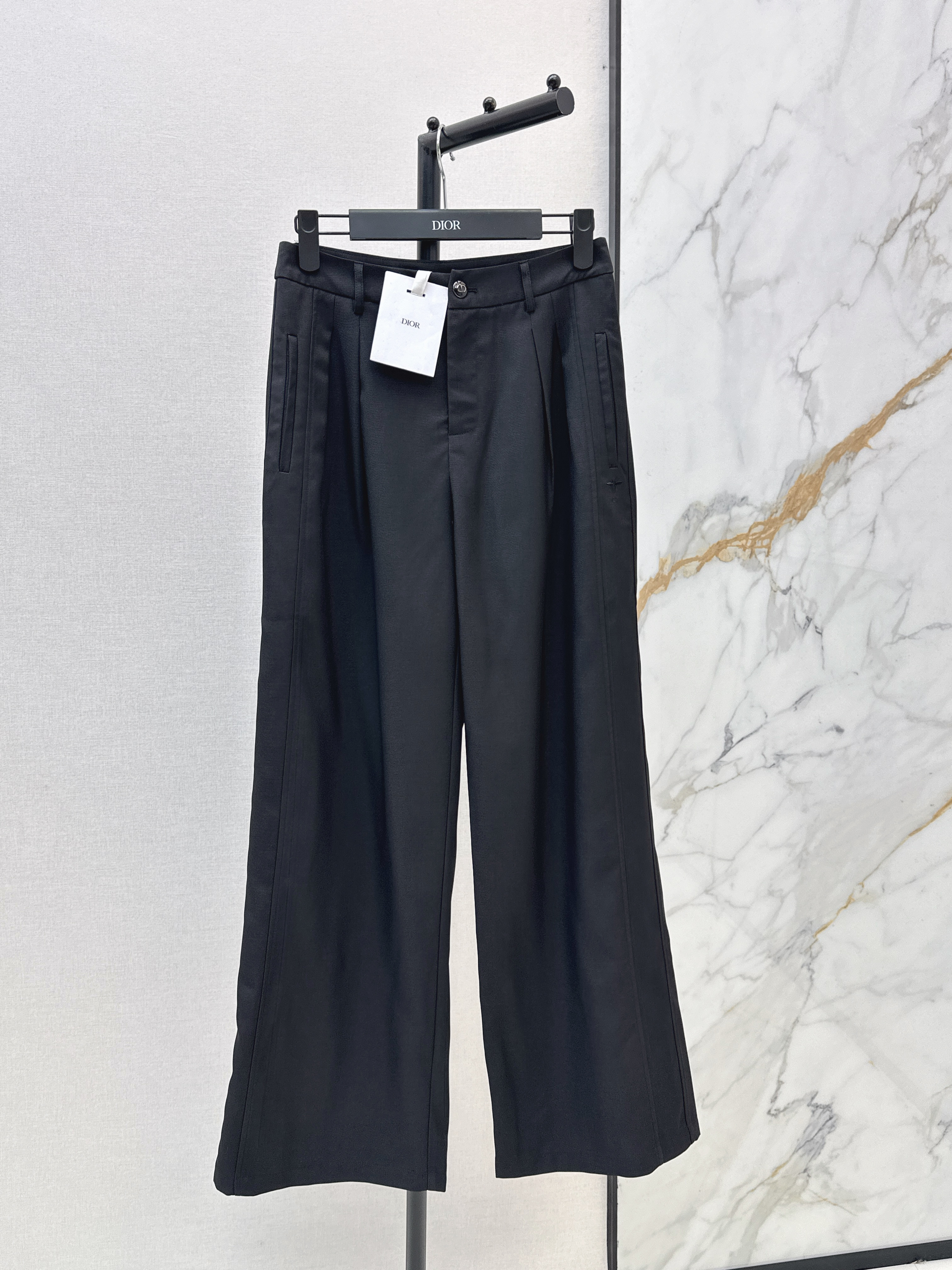CD New embroidered straight-leg pants