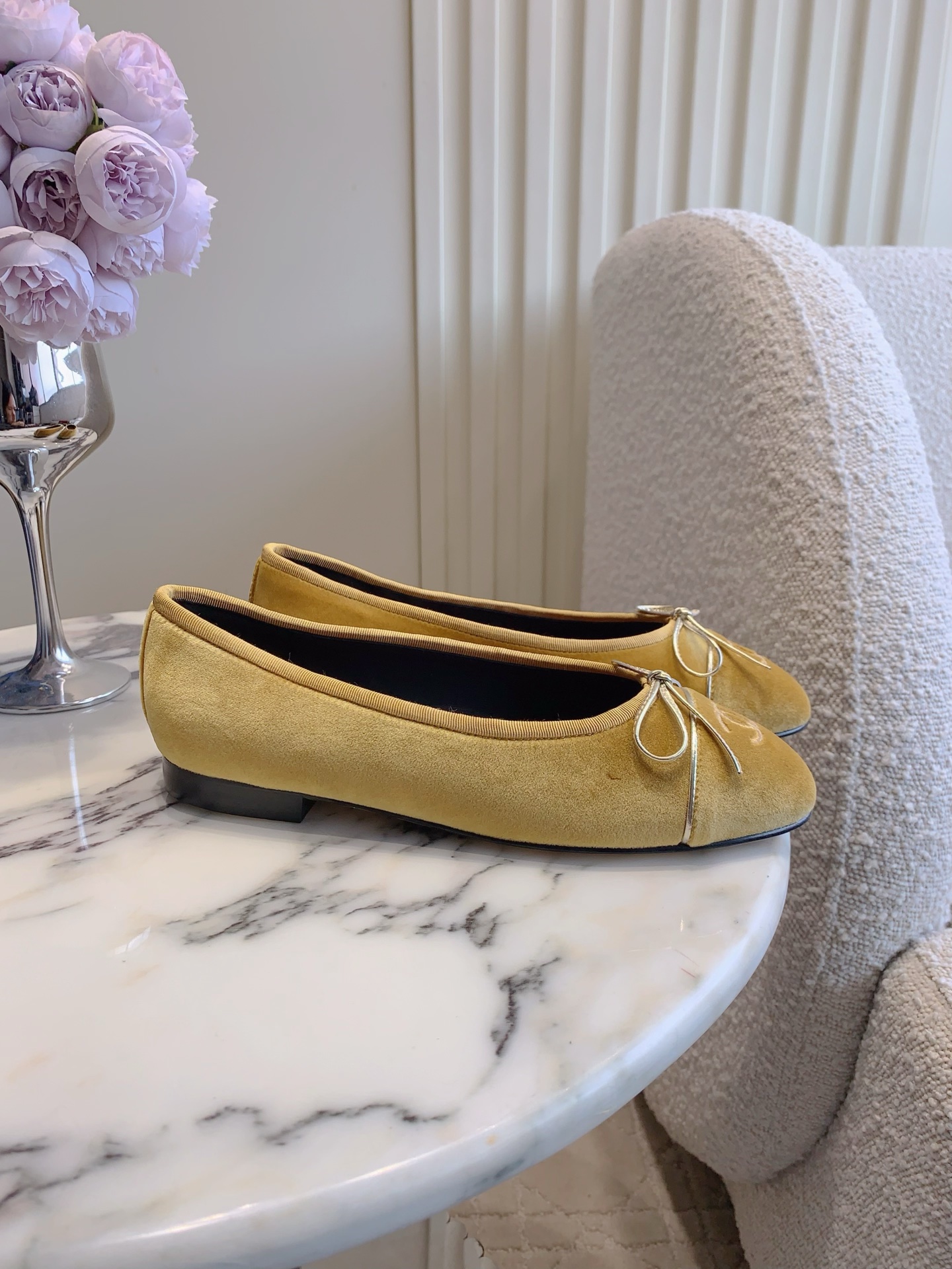 Chan New Bow flat ballet shoes