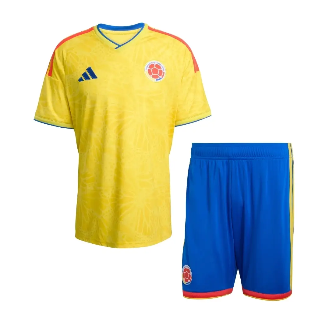 Kid's Colombia Home Soccer Kit 2026 World Cup - Jersey+Shorts