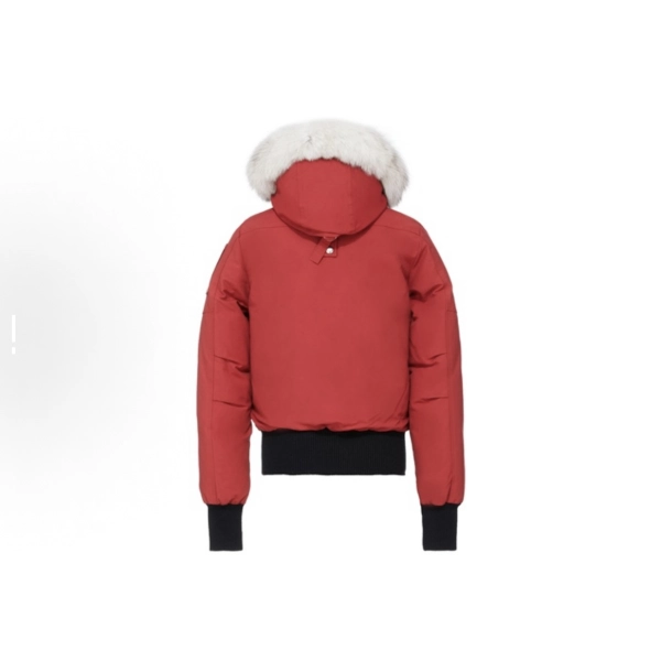 Moose Knuckles Red Jacket White Wool Collar（NFC)