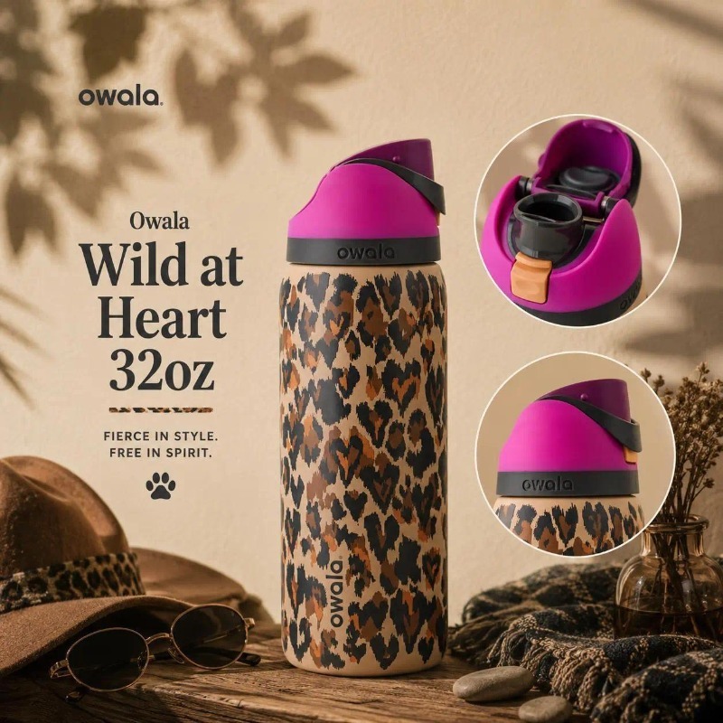 Owala FreeSip 32oz Insulated Stainless Steel Water Bottle - Wild At Heart