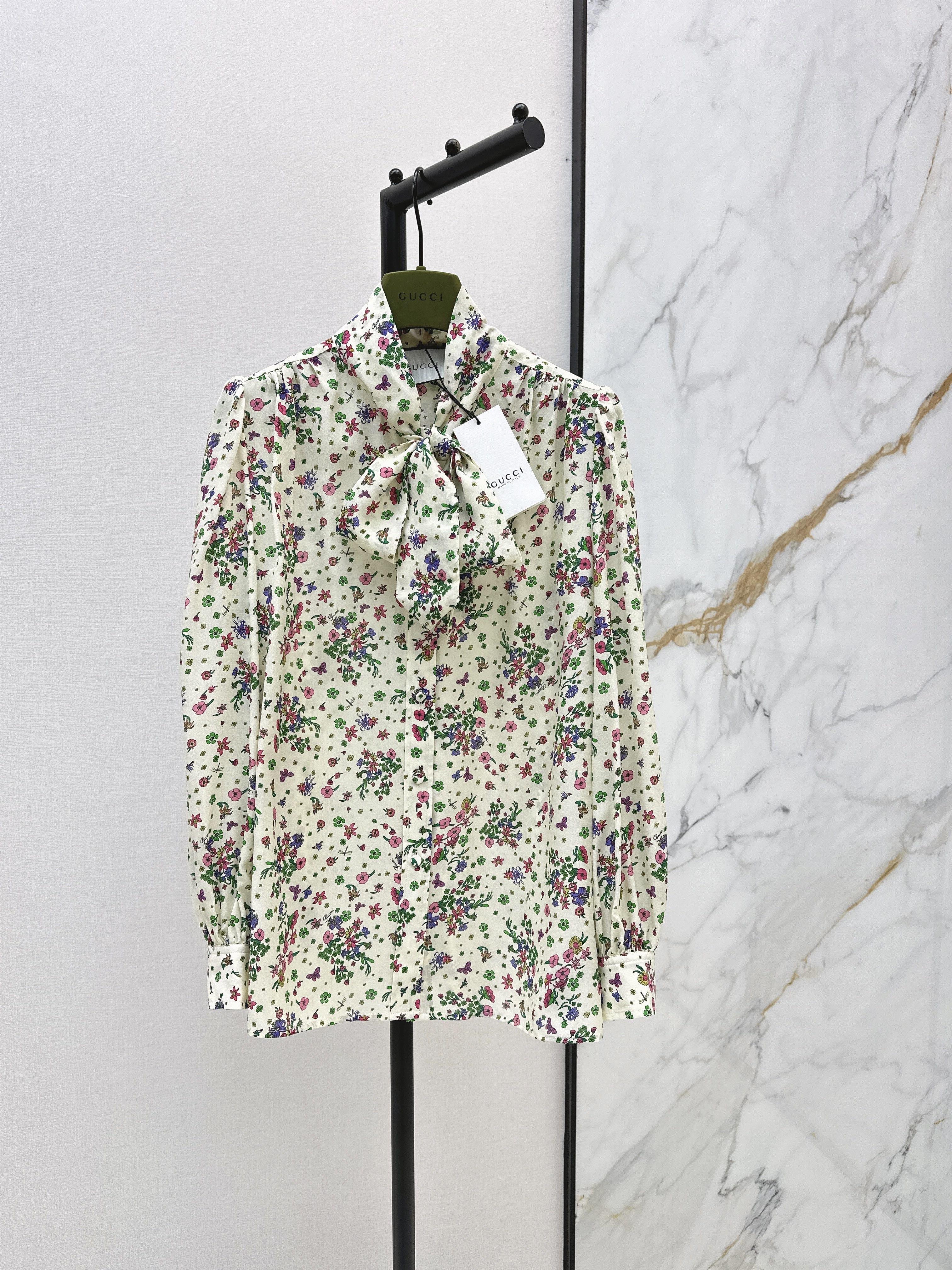 Guc New Floral Silk Shirt