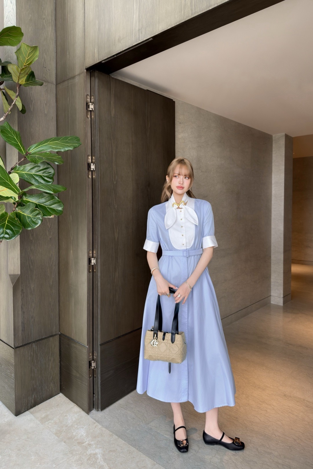 CD New bow-tie shirt dress