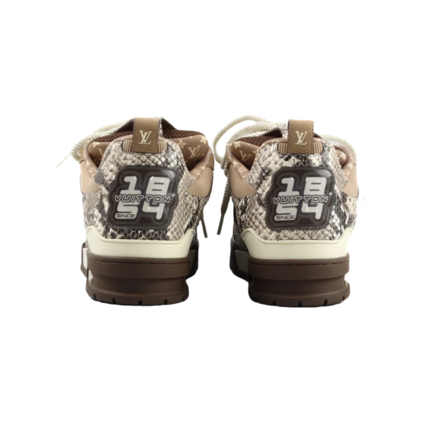 Pkkicks God Batch LOUIS VUITTON Skate Sneaker Brown Snakeskin