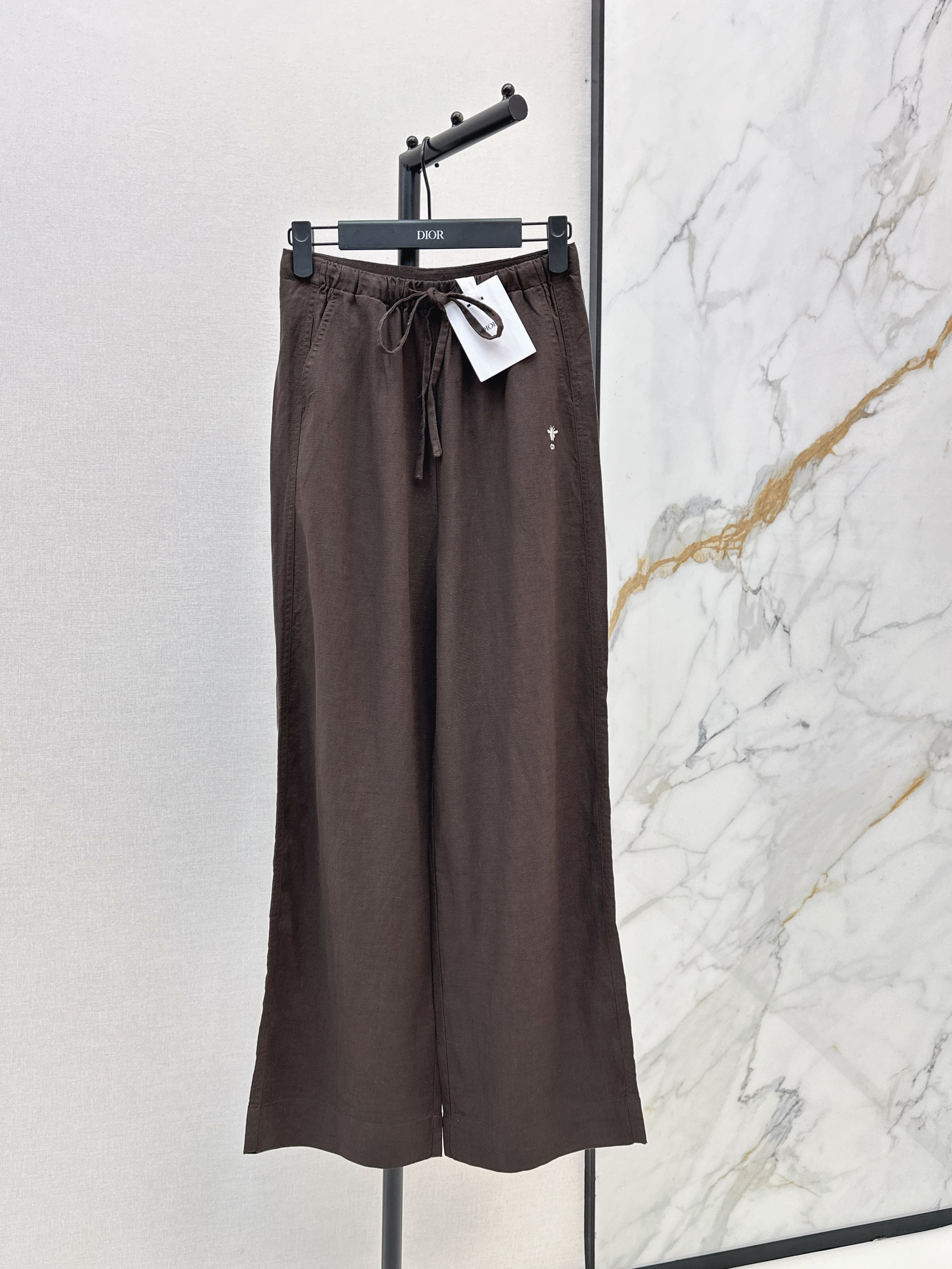 CD New embroidered straight-leg pants