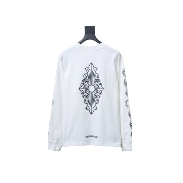Chrome Hearts Fleur Cross Long Sleeve T-Shirt White