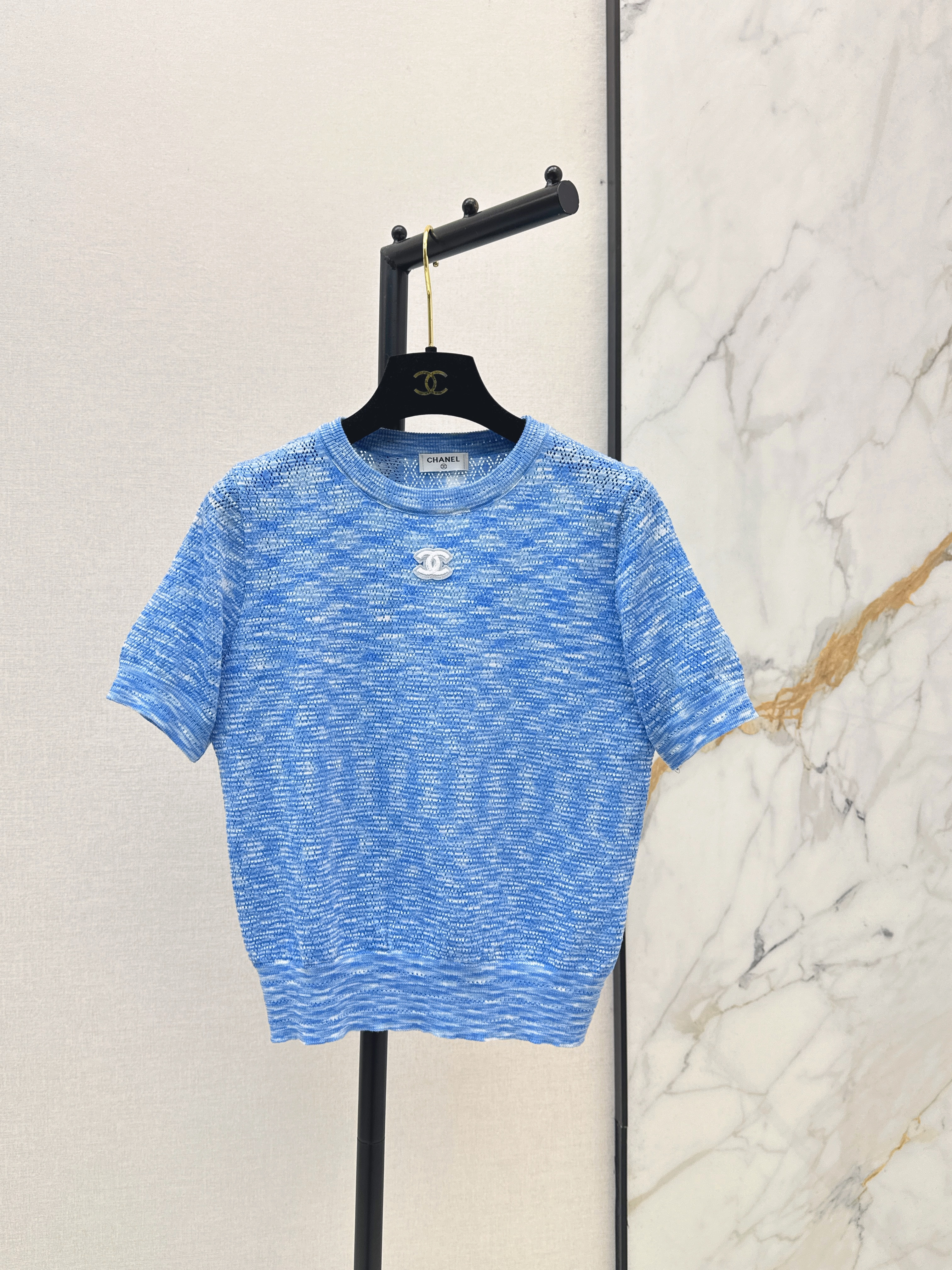 Chan New Vintage striped knit short-sleeve top