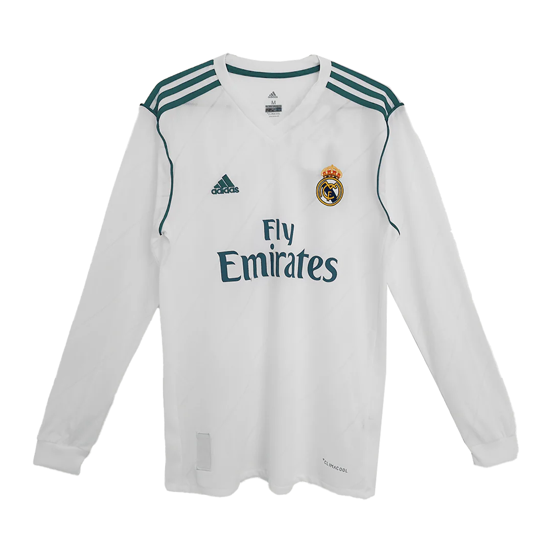 SERGIO RAMOS #4 Retro 2017/18 Real Madrid Home Long Sleeve Soccer Jersey