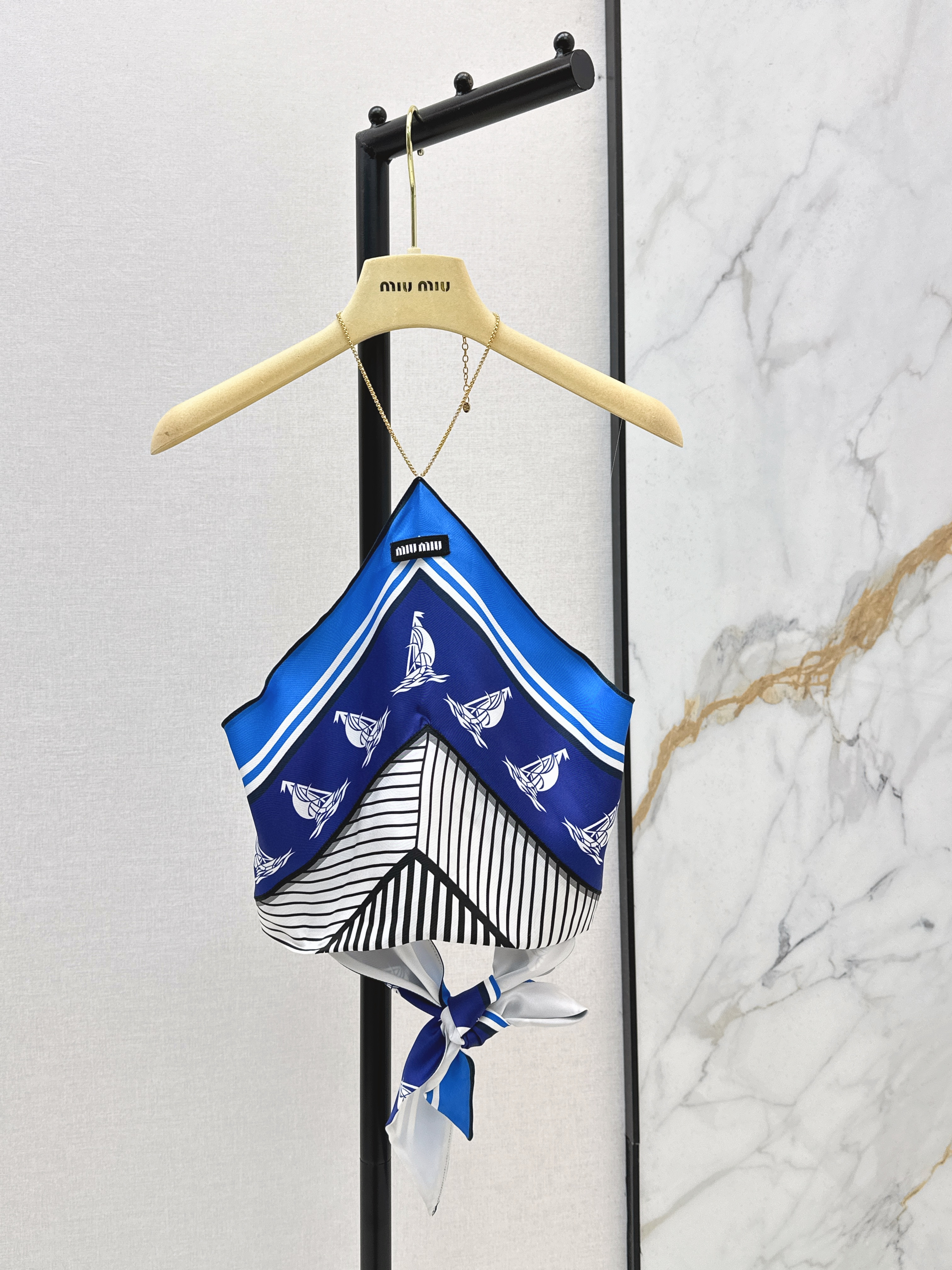 Miu New print halter tube top
