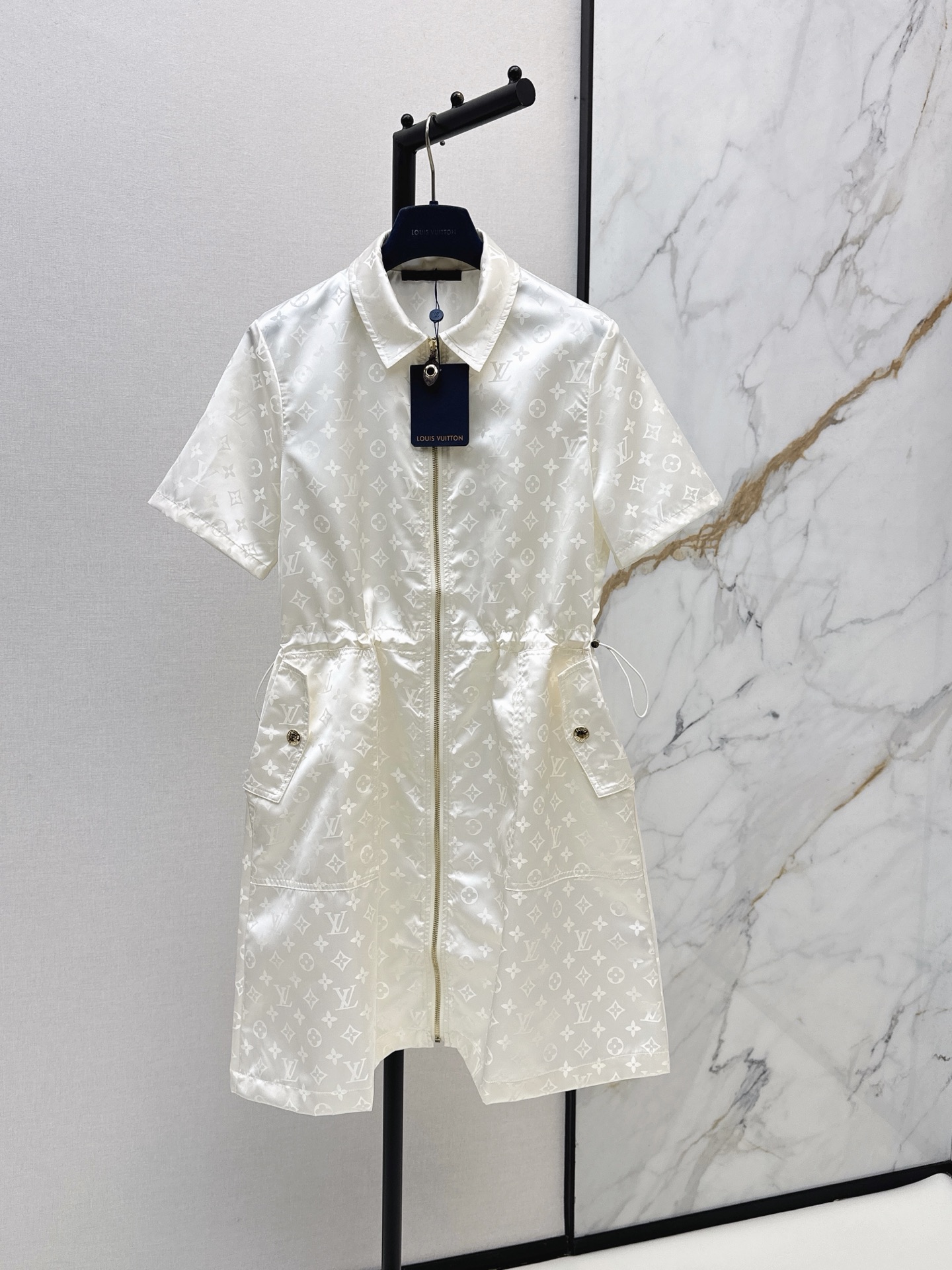 Louis New Jacquard cinched-waist dress