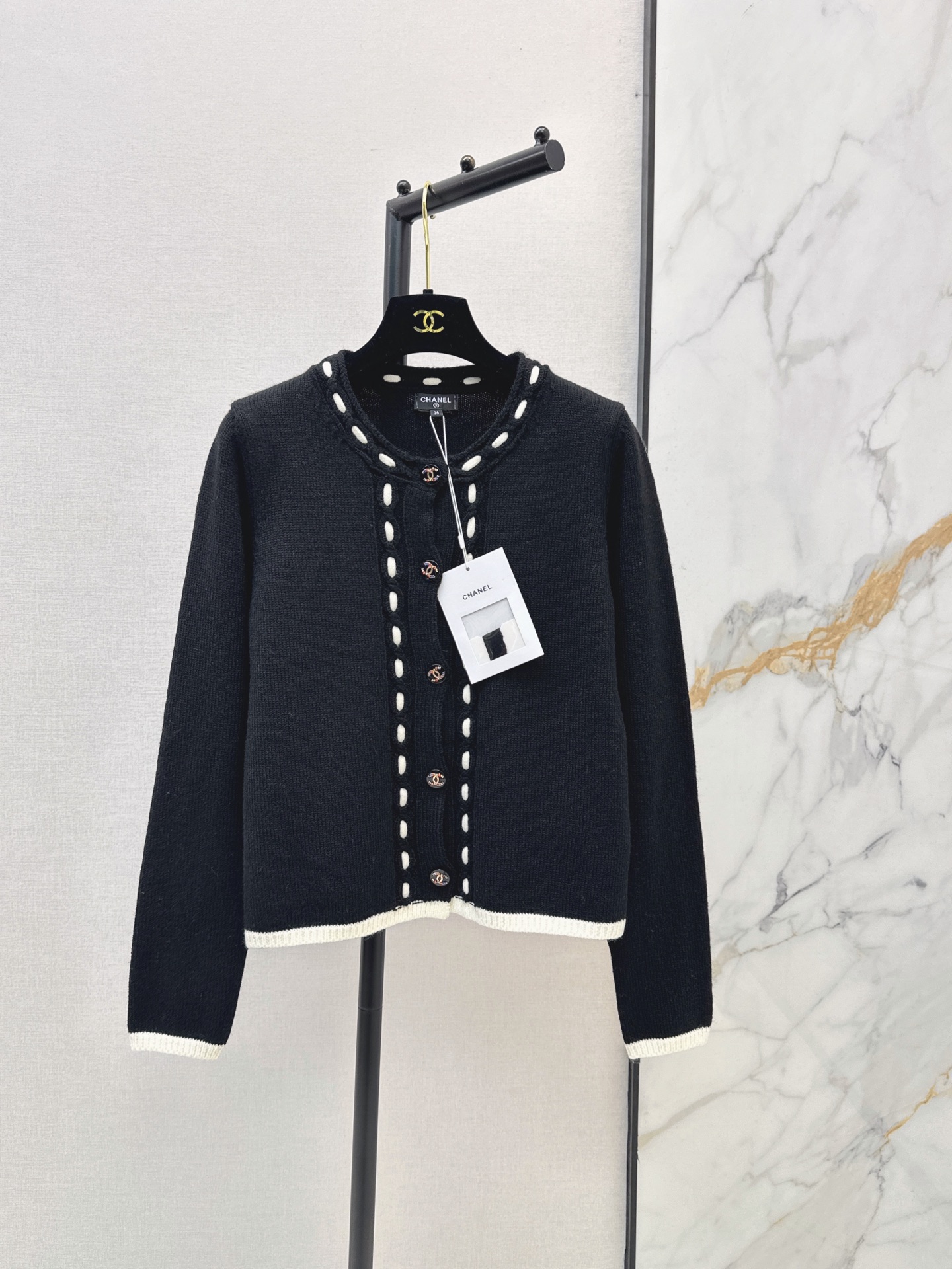 Chan New Color-block edge cardigan