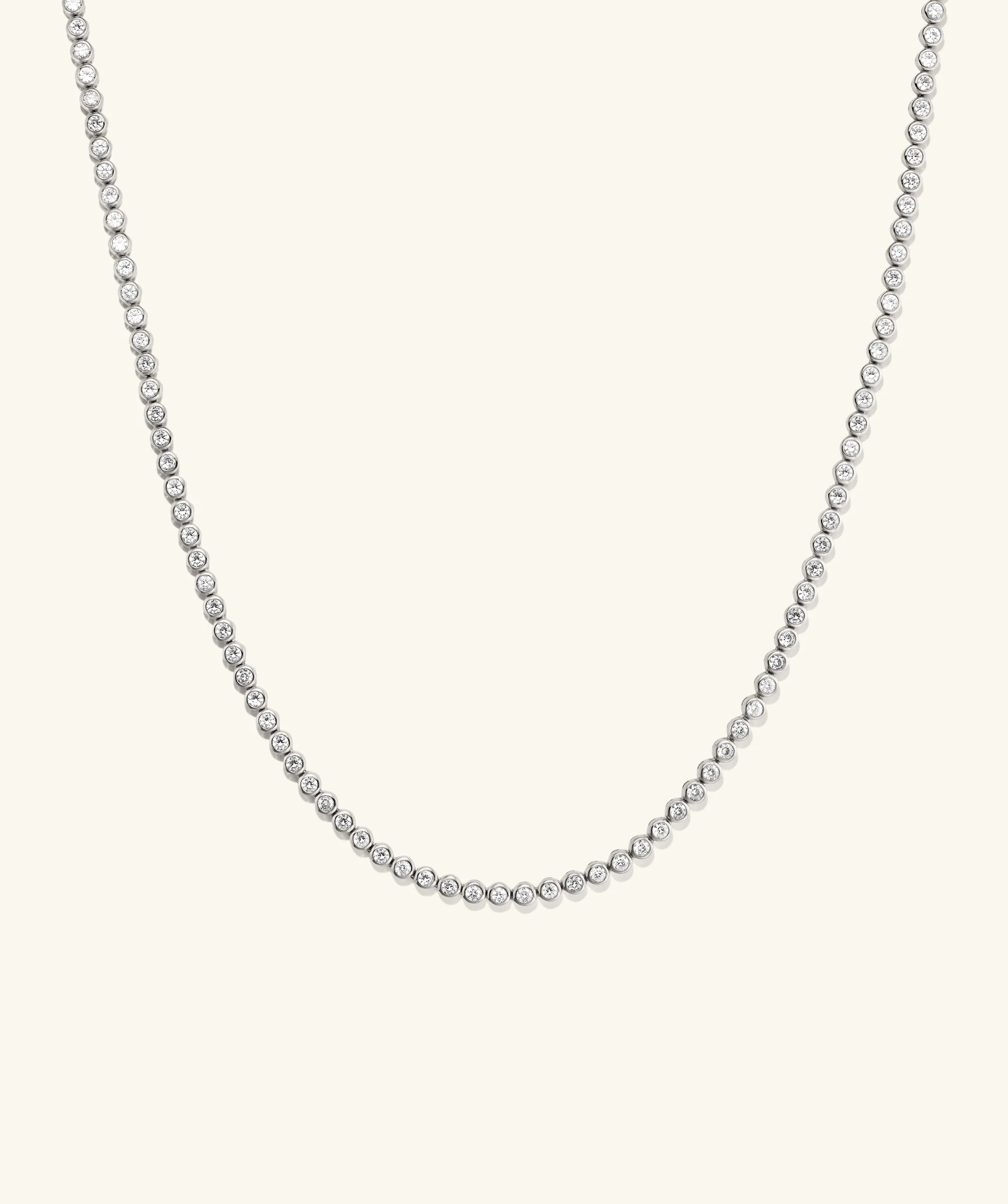 Zadie Bezel Lab Grown Sapphire Tennis Necklace