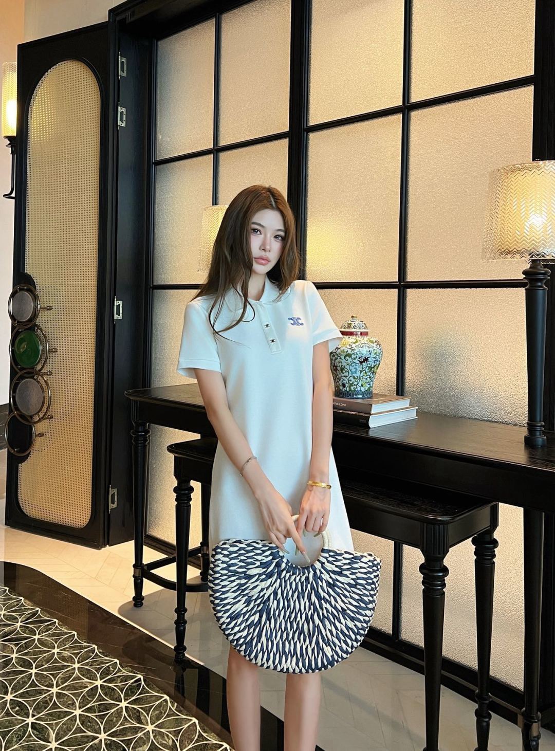 Celi New embroidered polo dress