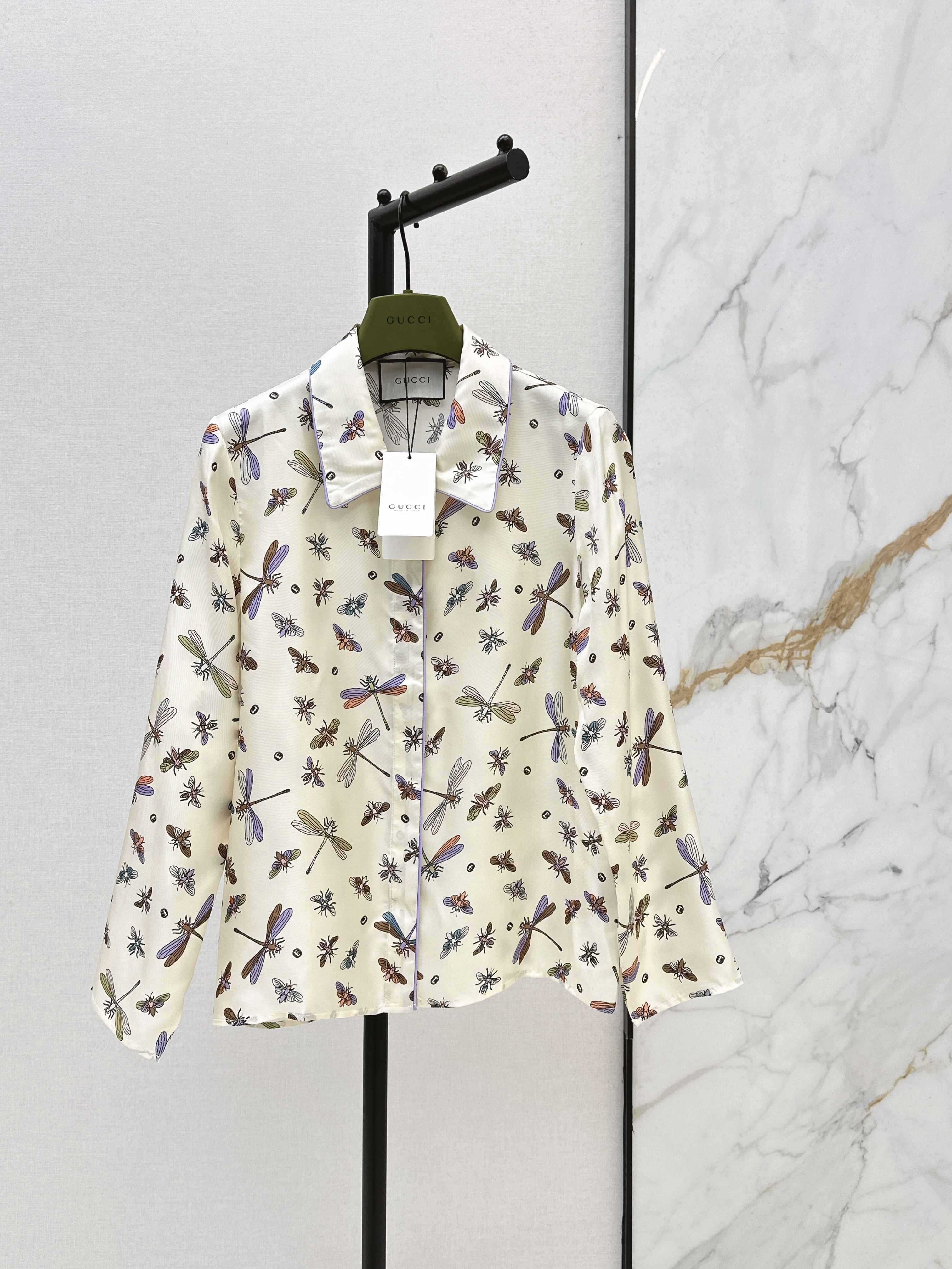Guc New print silk shirt