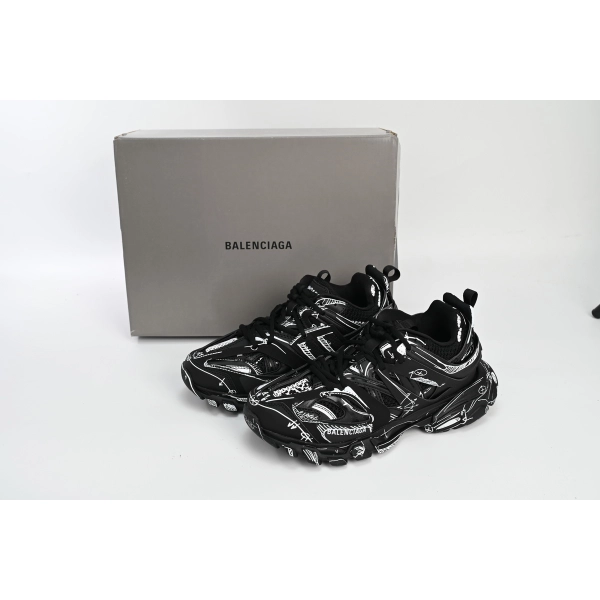 Balenciaga Track Black Black-And-White Painting  542023 W3SR2 2315