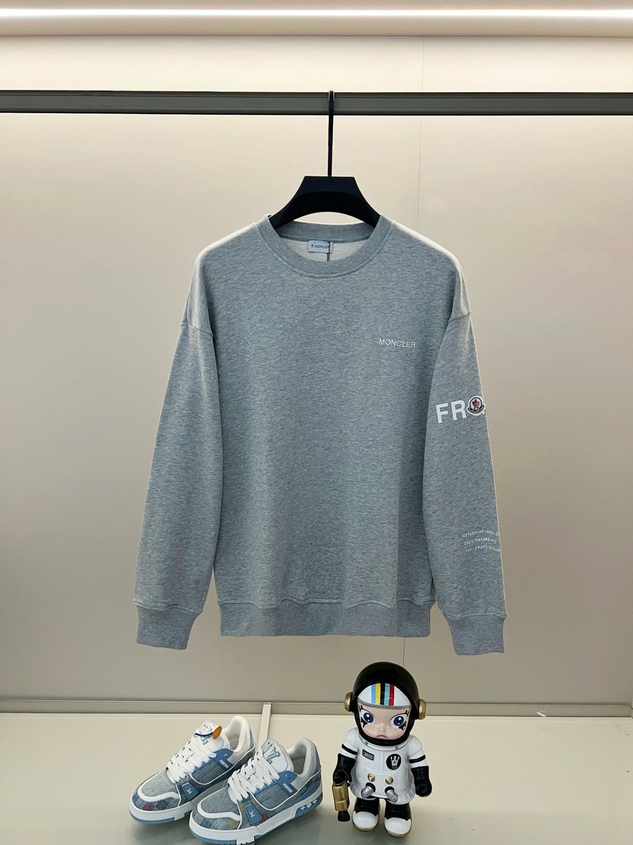 Multi-Color Moncler Logo Print Crewneck Sweatshirt Combination Link