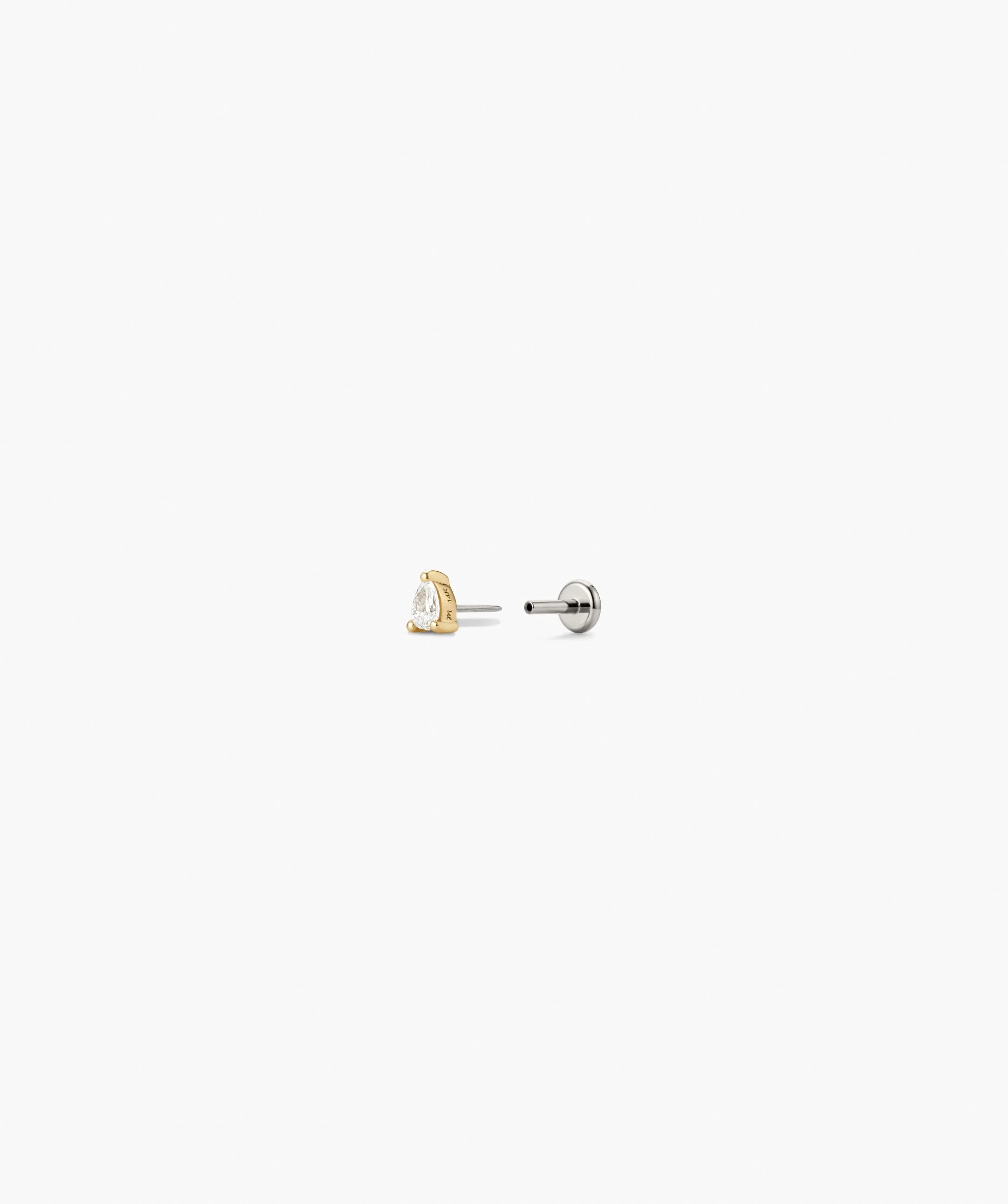 Single Pear Diamond Stud