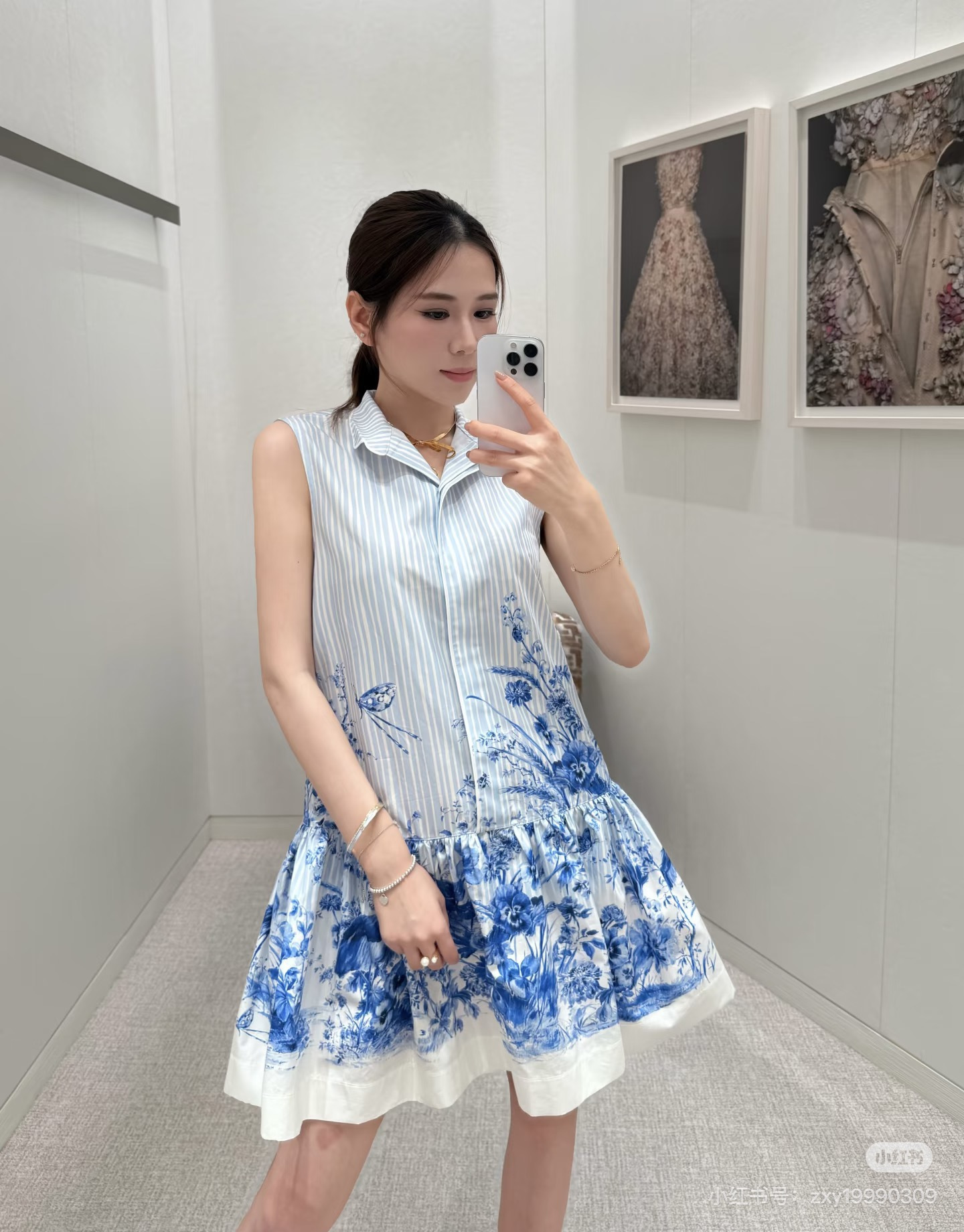 CD New Sleeveless printed dress