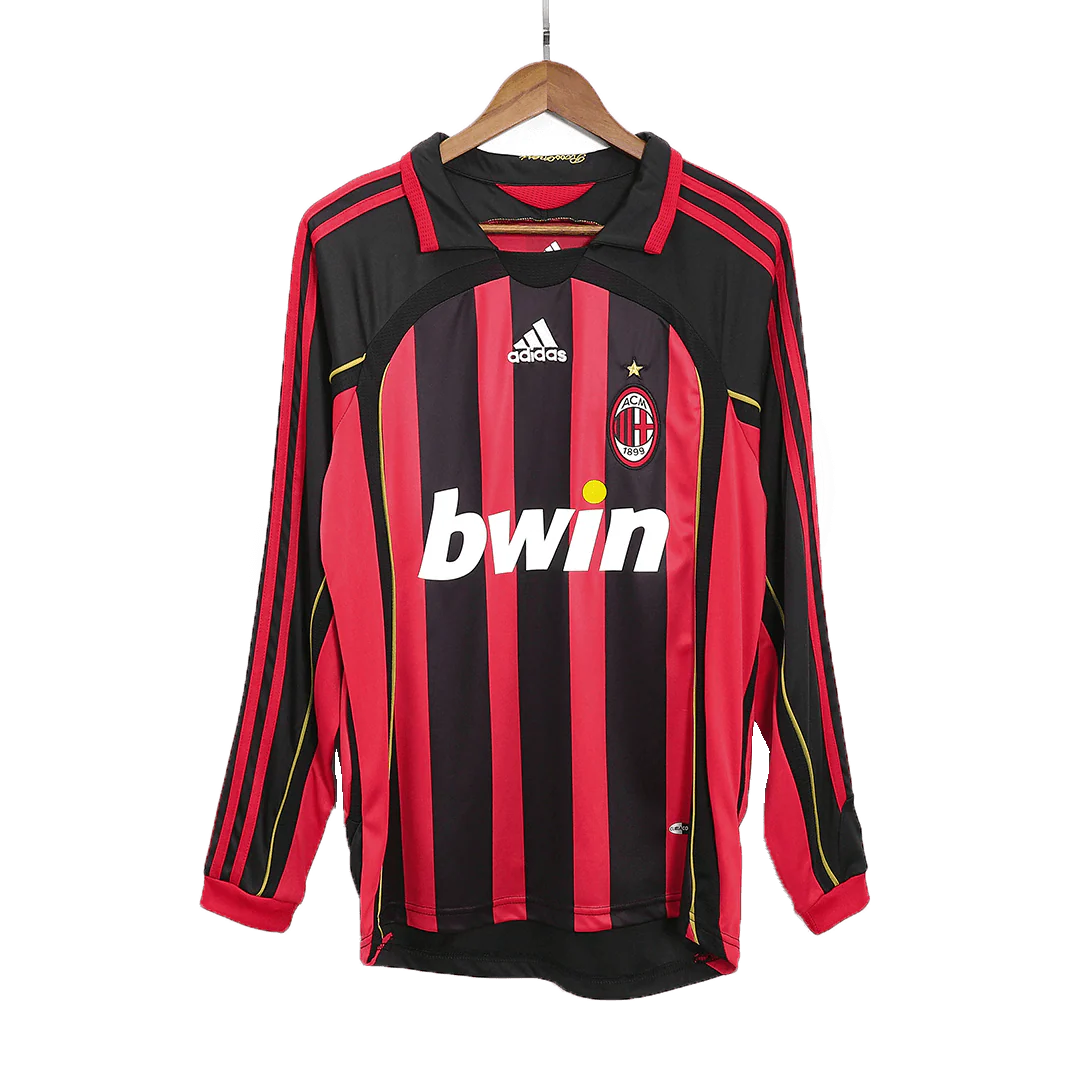 AC Milan 2006/07 Home Retro Long Sleeve Soccer Jersey