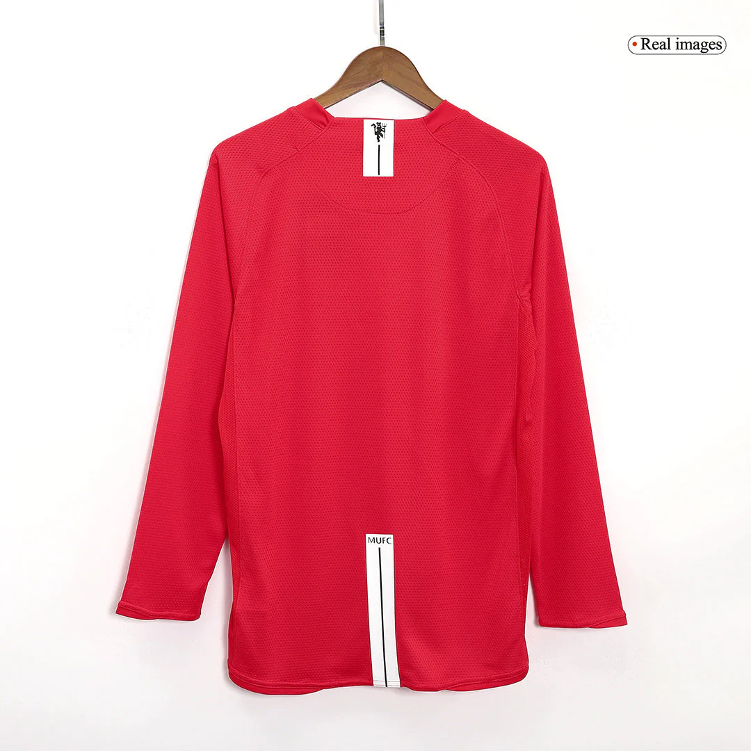 Manchester United 2007/08 Home Long Sleeve Retro Soccer Jersey