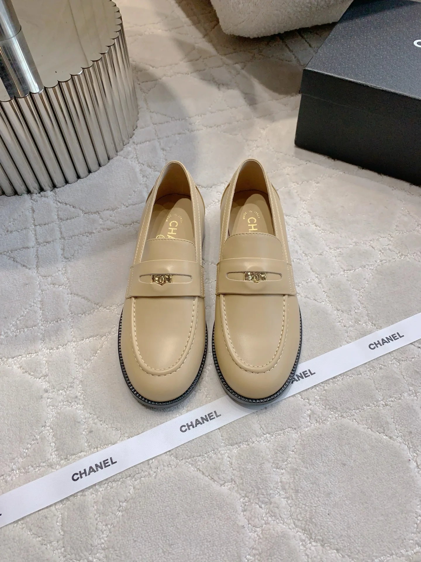 Chan New Gold Coin Loafers