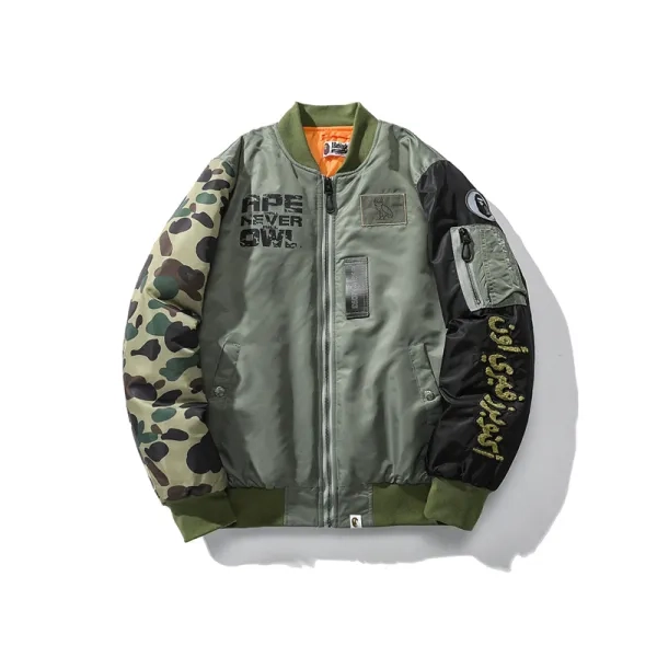Bape x OVO Loose Fit MA-1 Jacket Olive Drab 1I73-141-902