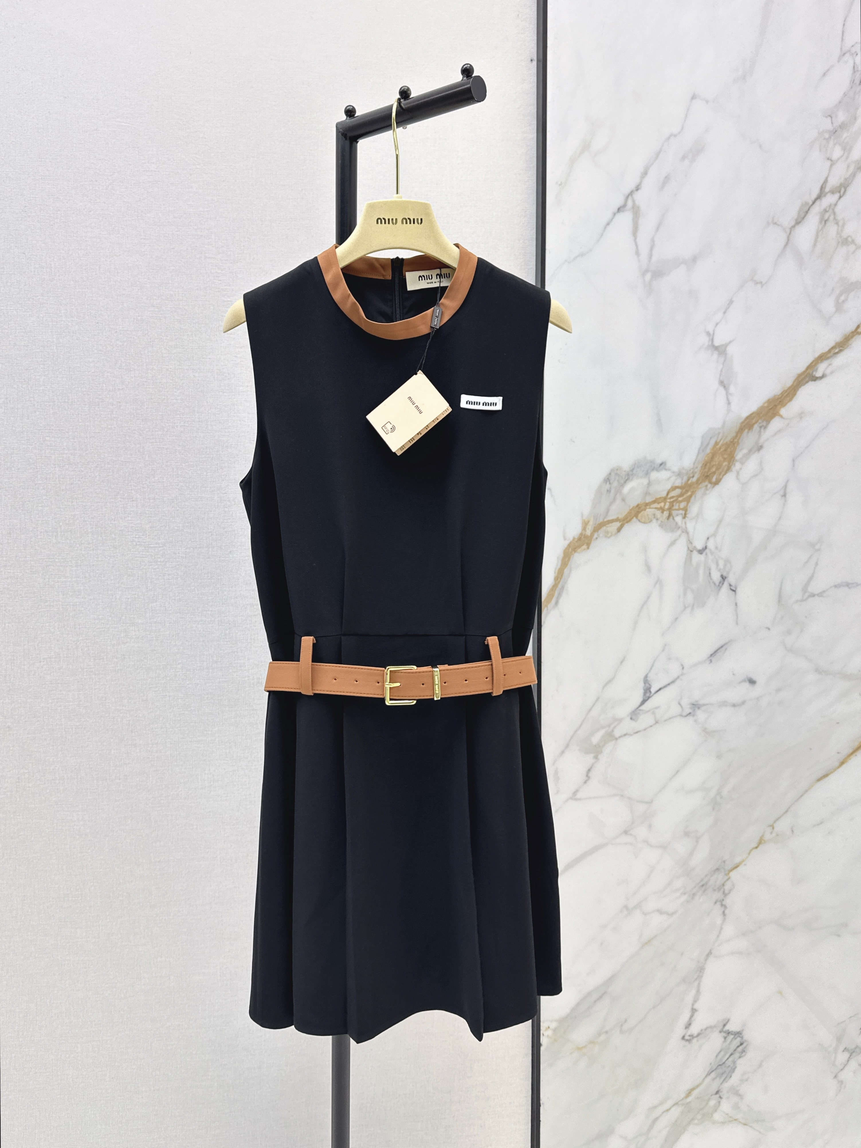Miu New sleeveless belted dress