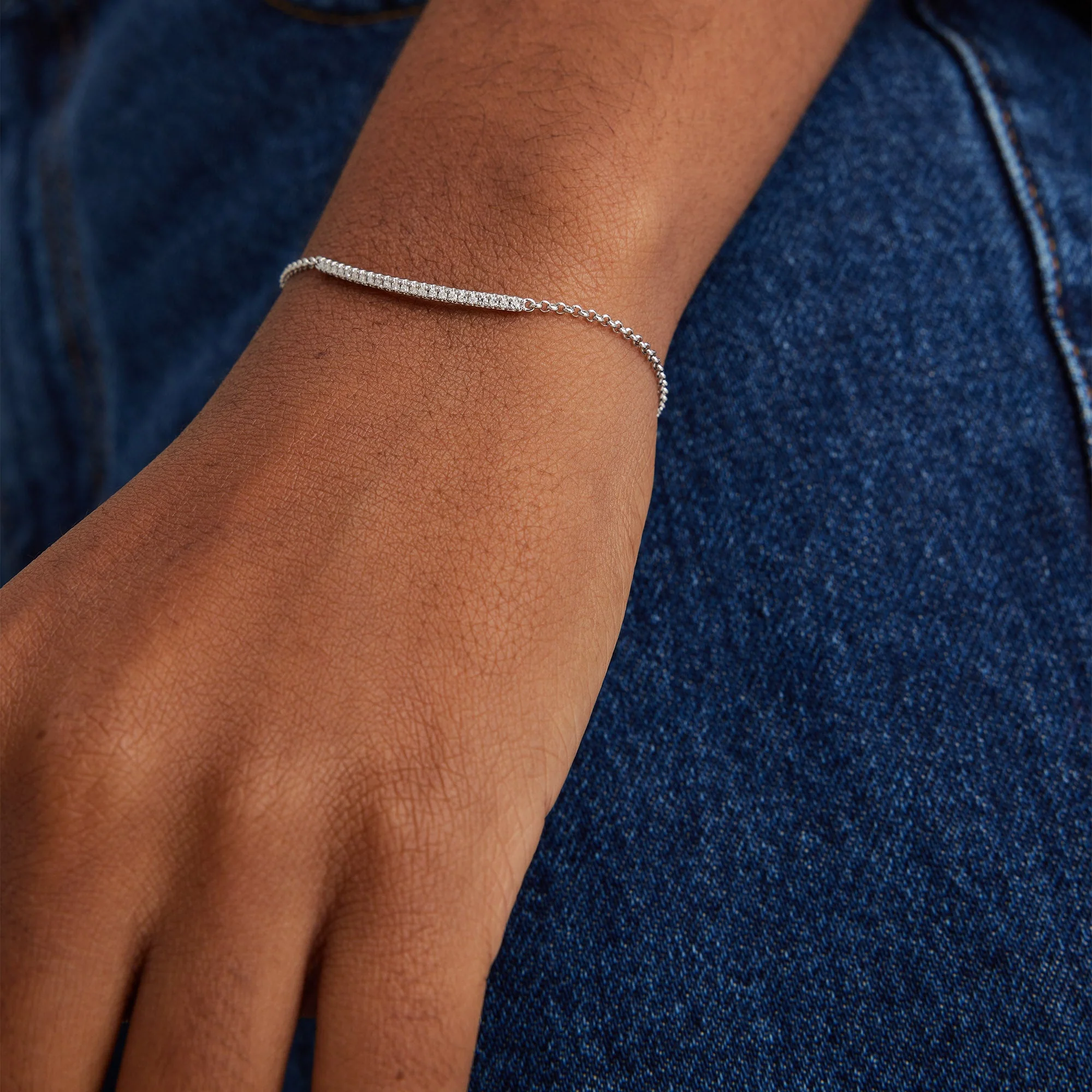 Pave Diamond Bar Bracelet