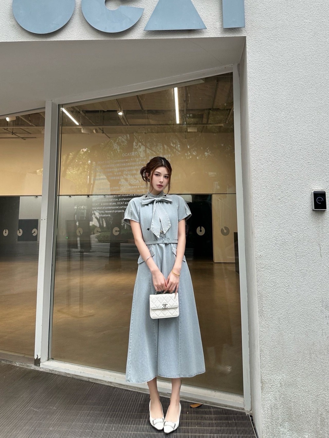 CD New Ribbon Denim Dress