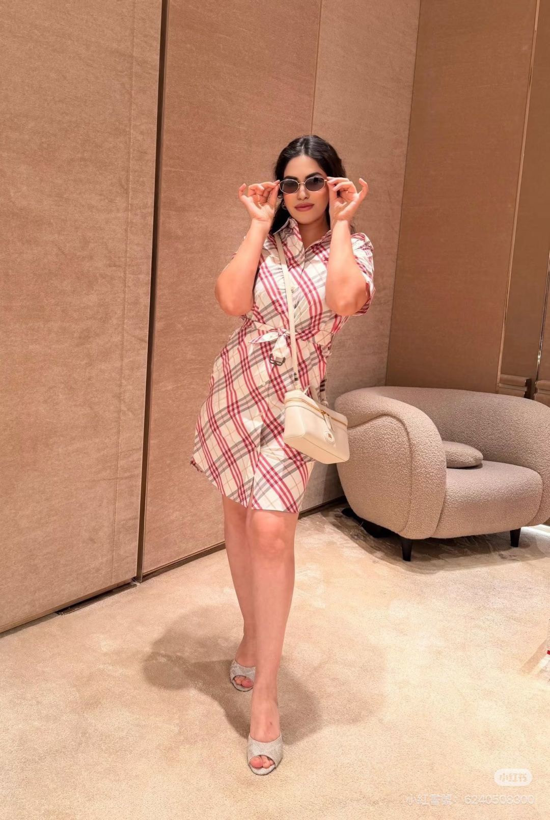 Bur New Retro plaid dress