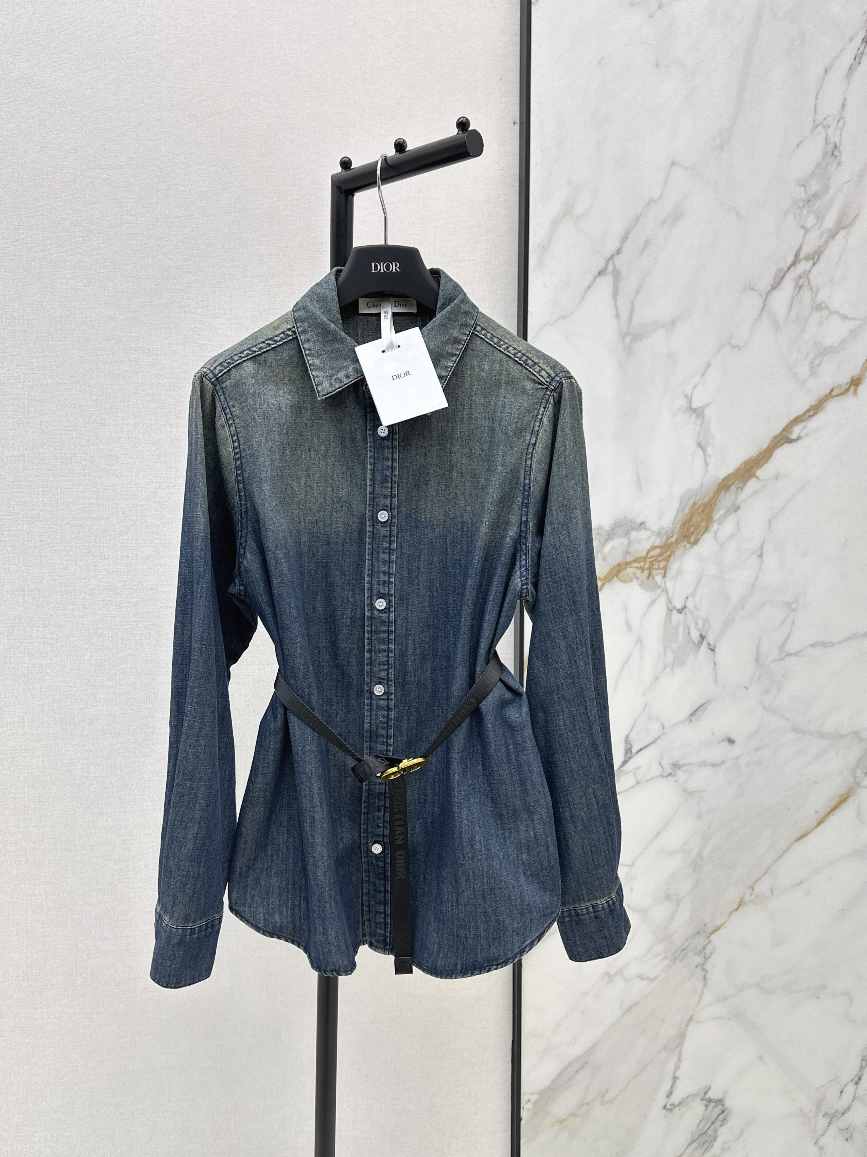 CD New belted denim shirt