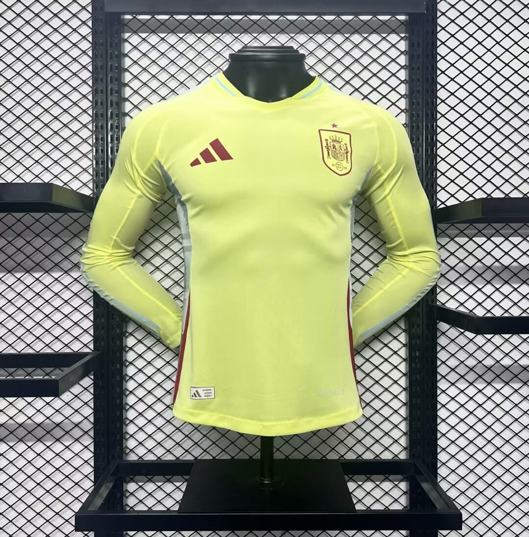 Spain 2024-25 Euro Away Long Sleeves Jersey – Player Version
