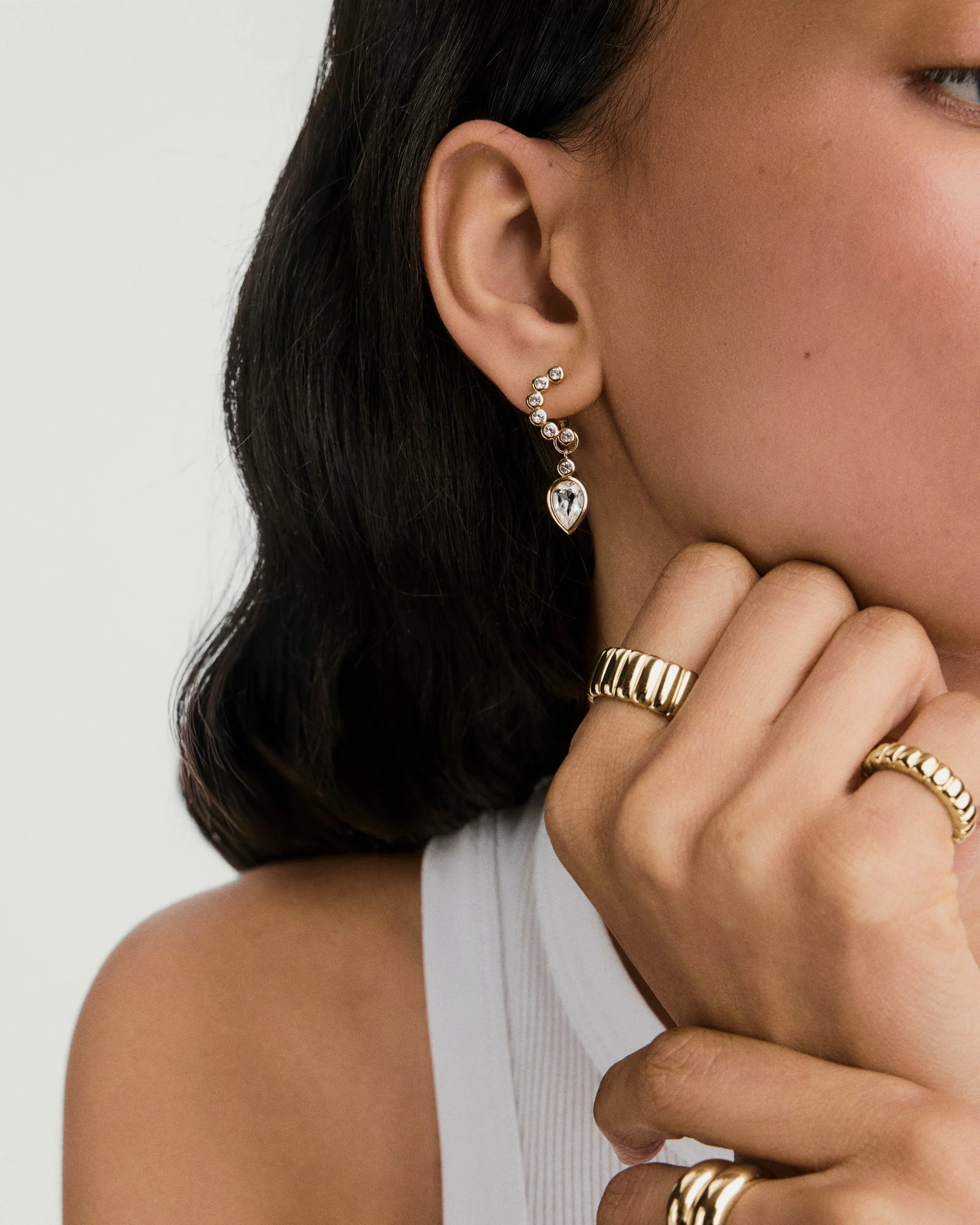Remy Gemstone Charm Hoops