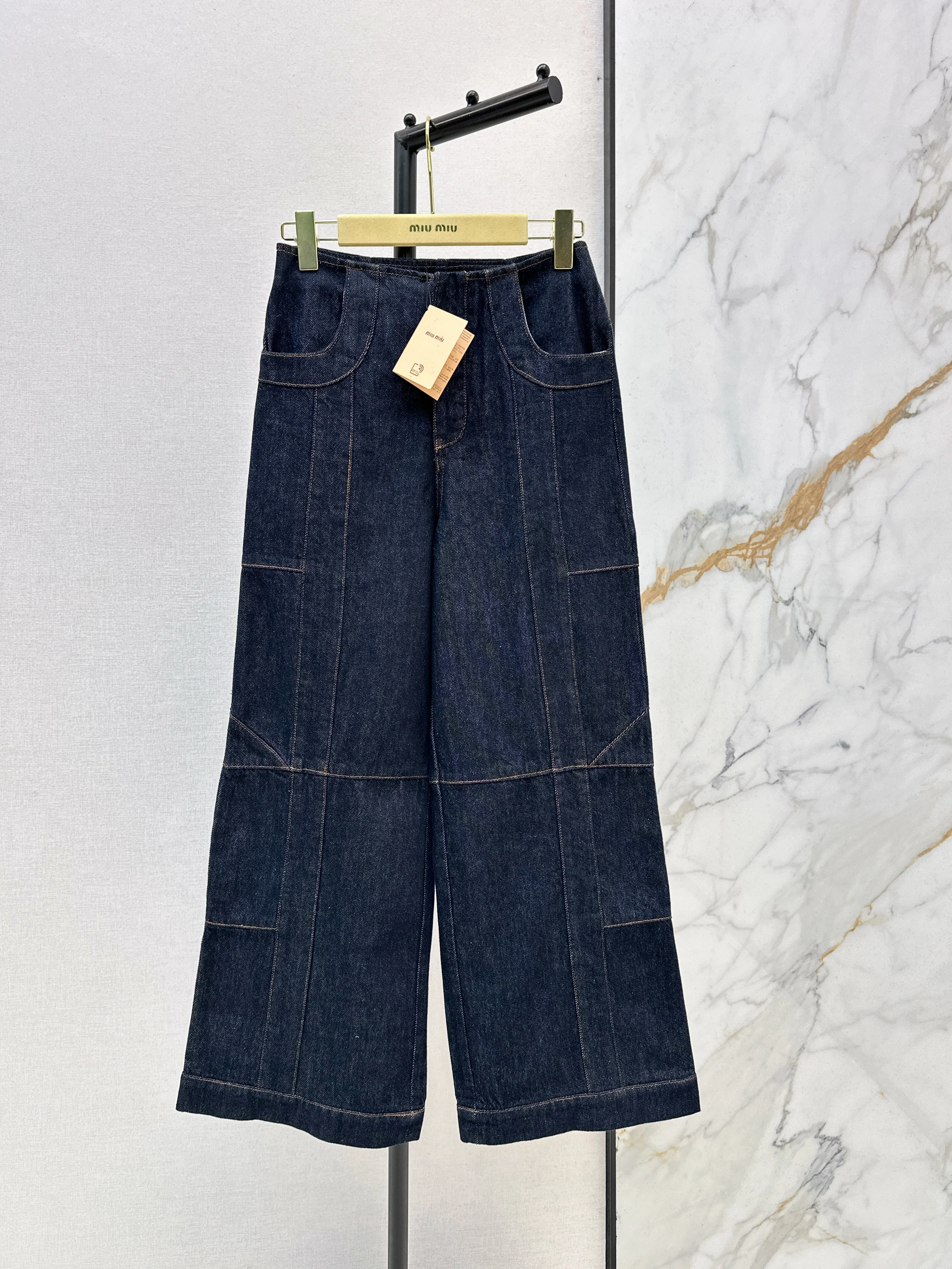 Miu NEW cargo casual denim pants