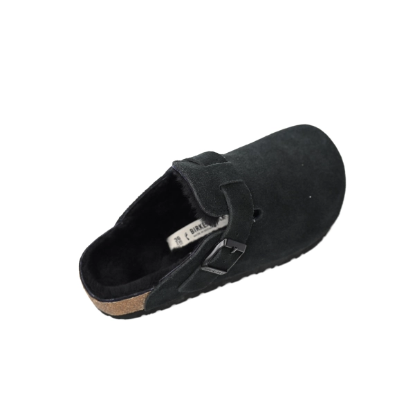 Birkenstock Boston Shearling Suede Leather Black 259881