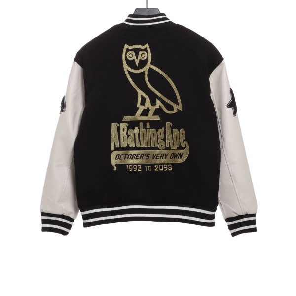 Bape x OVO Varsity Jacket Black