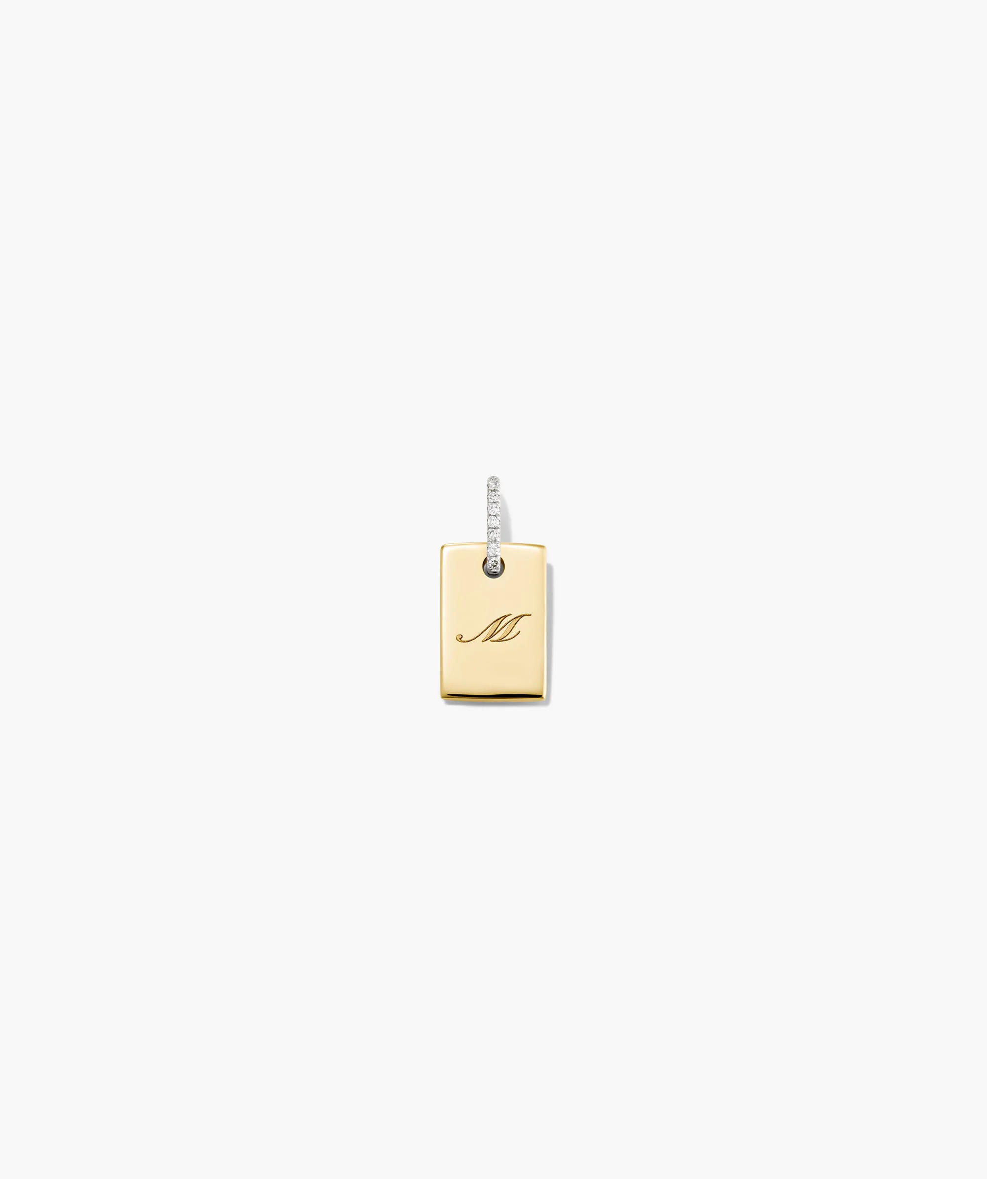 Tag Pavé Diamond Engravable Charm
