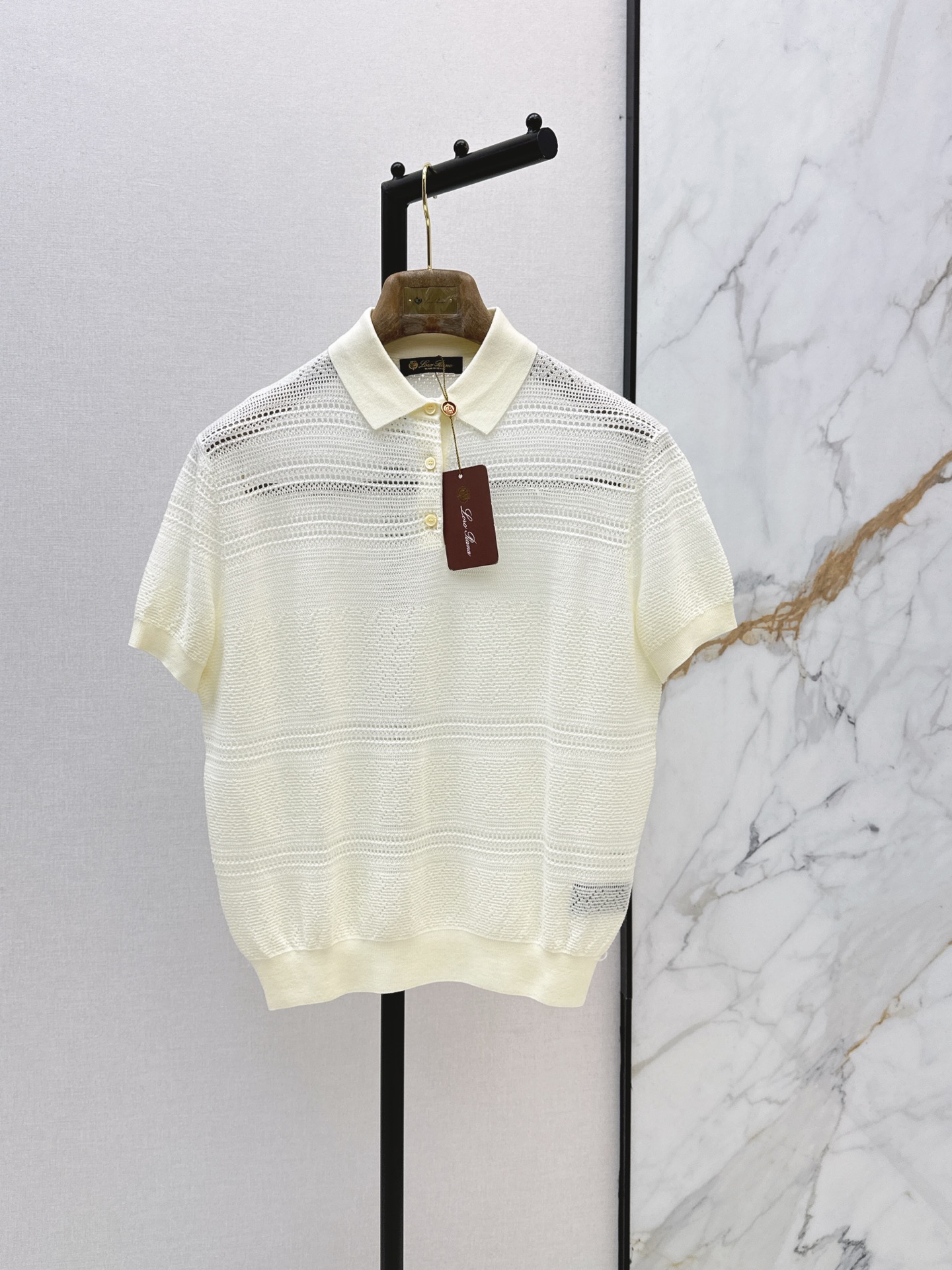 Loro New Hollow-knit Polo Shirt