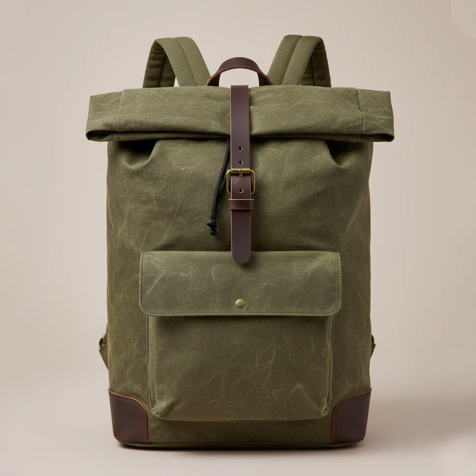 Olive Waxed Canvas Rucksack