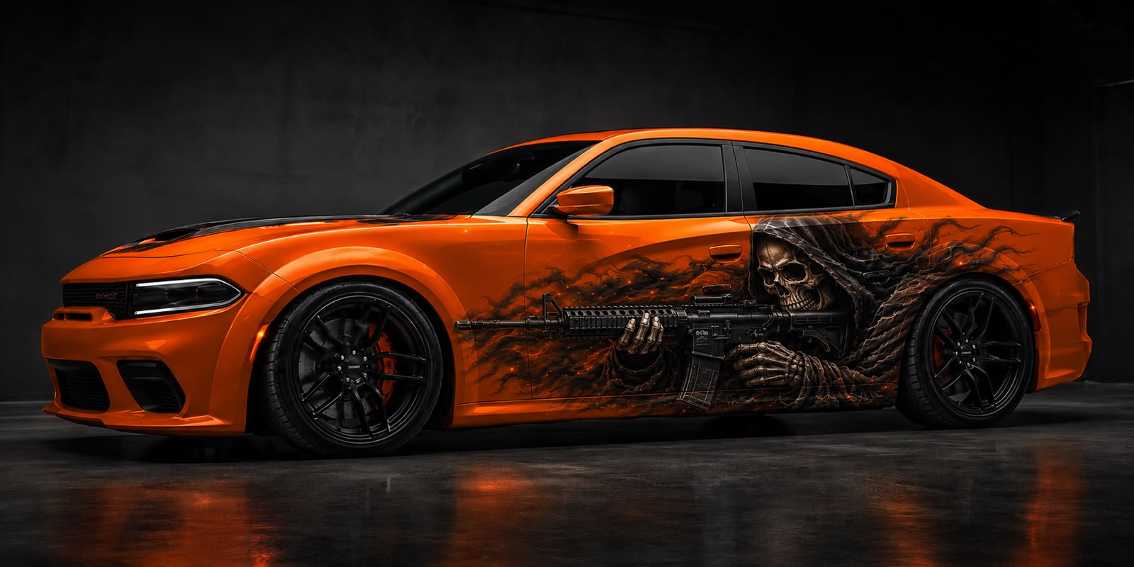 Full payment for 2023 Dodge Charger: skeleton design Decals 骷髅 （clear PVC backing 20ft）+ Design fees 60USDx2 for  1st - Ford transit connect 2021 passenger wagon pixel design 像素渐变 + 2nd - 2025 Chevrolet Silverado 1500 “JESSICA THE NUN”修女