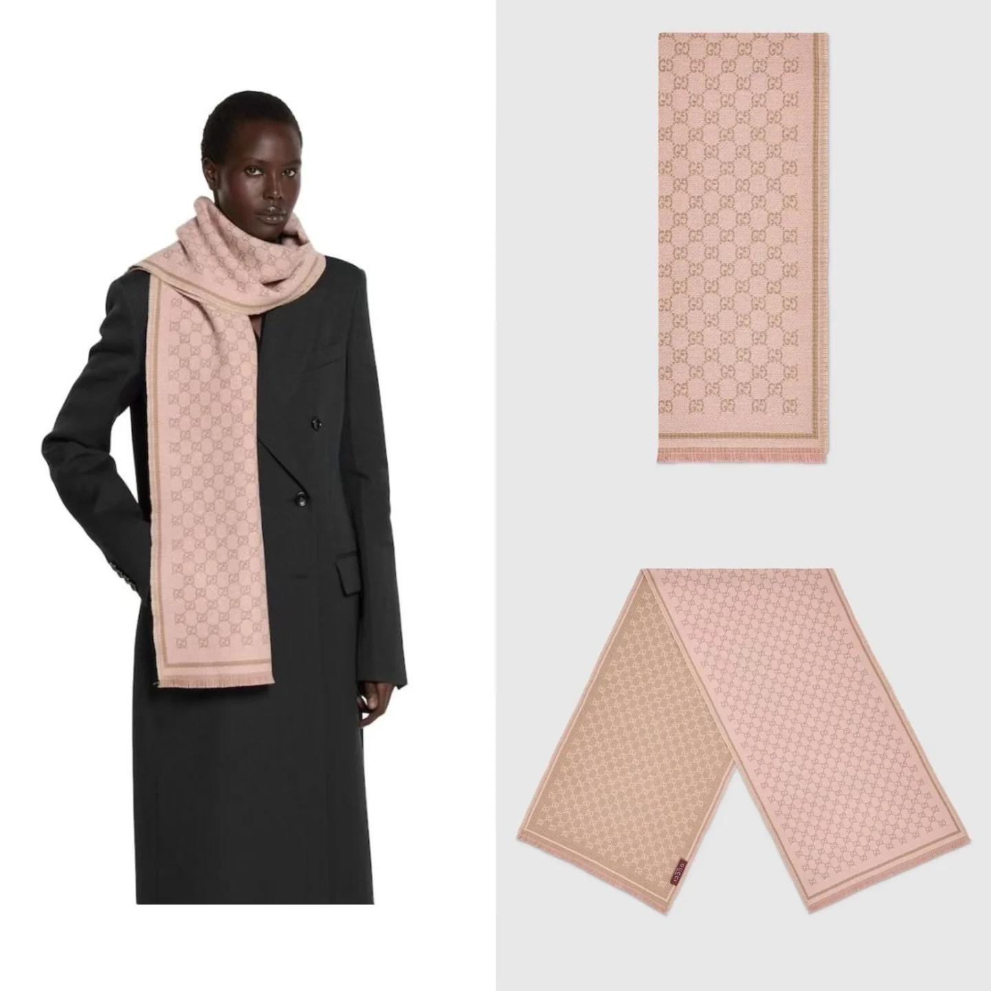 Guc New Double-sided wool scarf