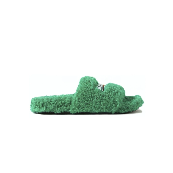 Balenciaga Furry Slide Green 654261W2DO13060