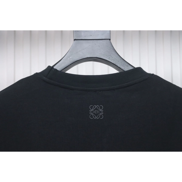 Loewe Hollowed-out Smiling Round-neck Hoodie Black