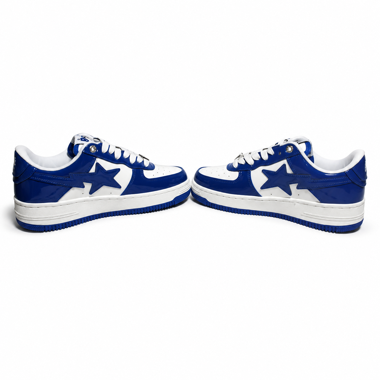 A Bathing Ape Bape StaPatent Leather White Blue (2023)(BapeSta)
