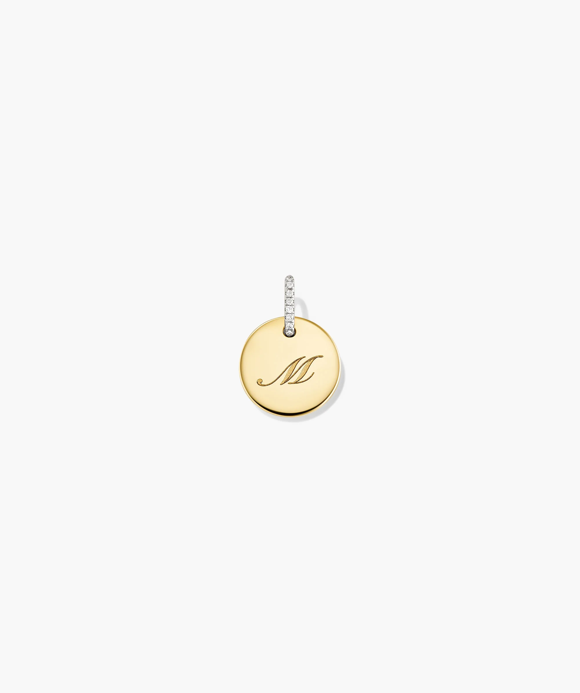Disc Pavé Diamond Engravable Charm